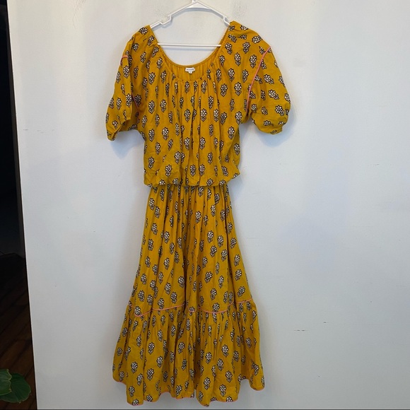 RHODE yellow frida off the shoulder dress - Picture 3 of 7